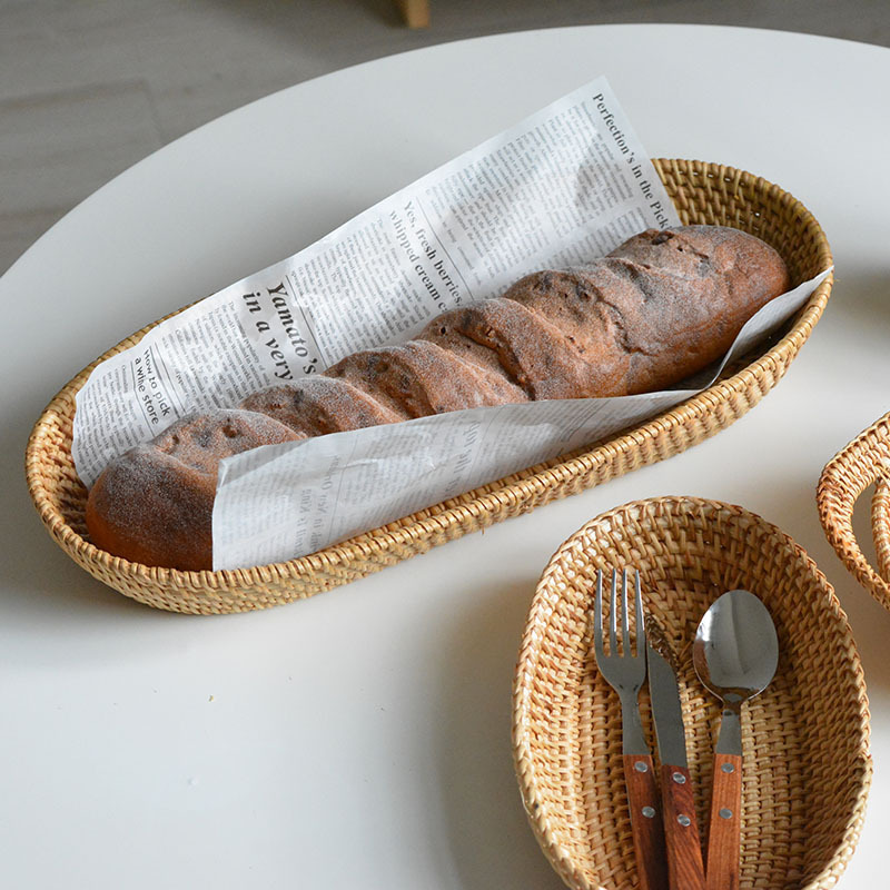 《6246》北歐藤編水果收納籃