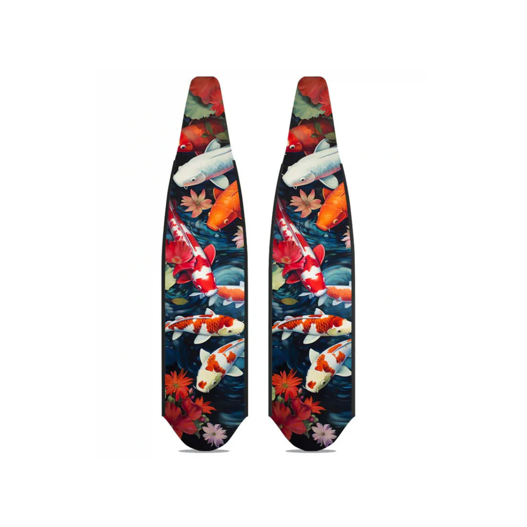 ▲DiveR 全碳纖維長蛙板-百花鯉魚