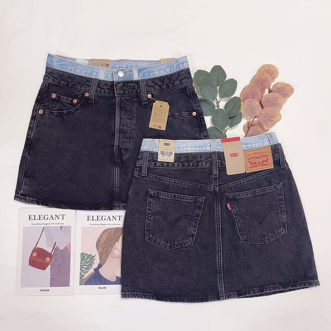 LEVIS ICONS DENIM LAYERED SKIRT