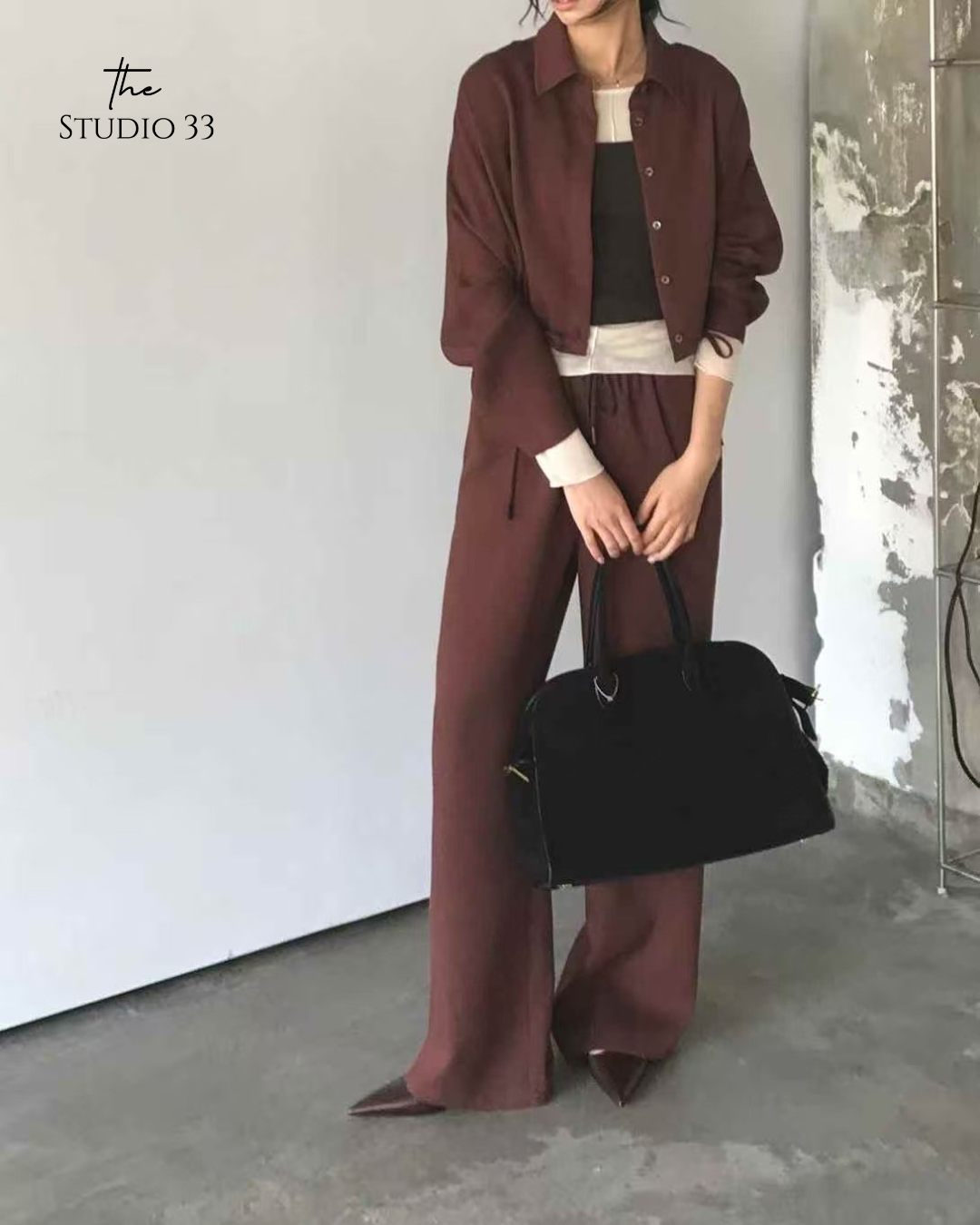 簡約短版下擺抽繩襯衫