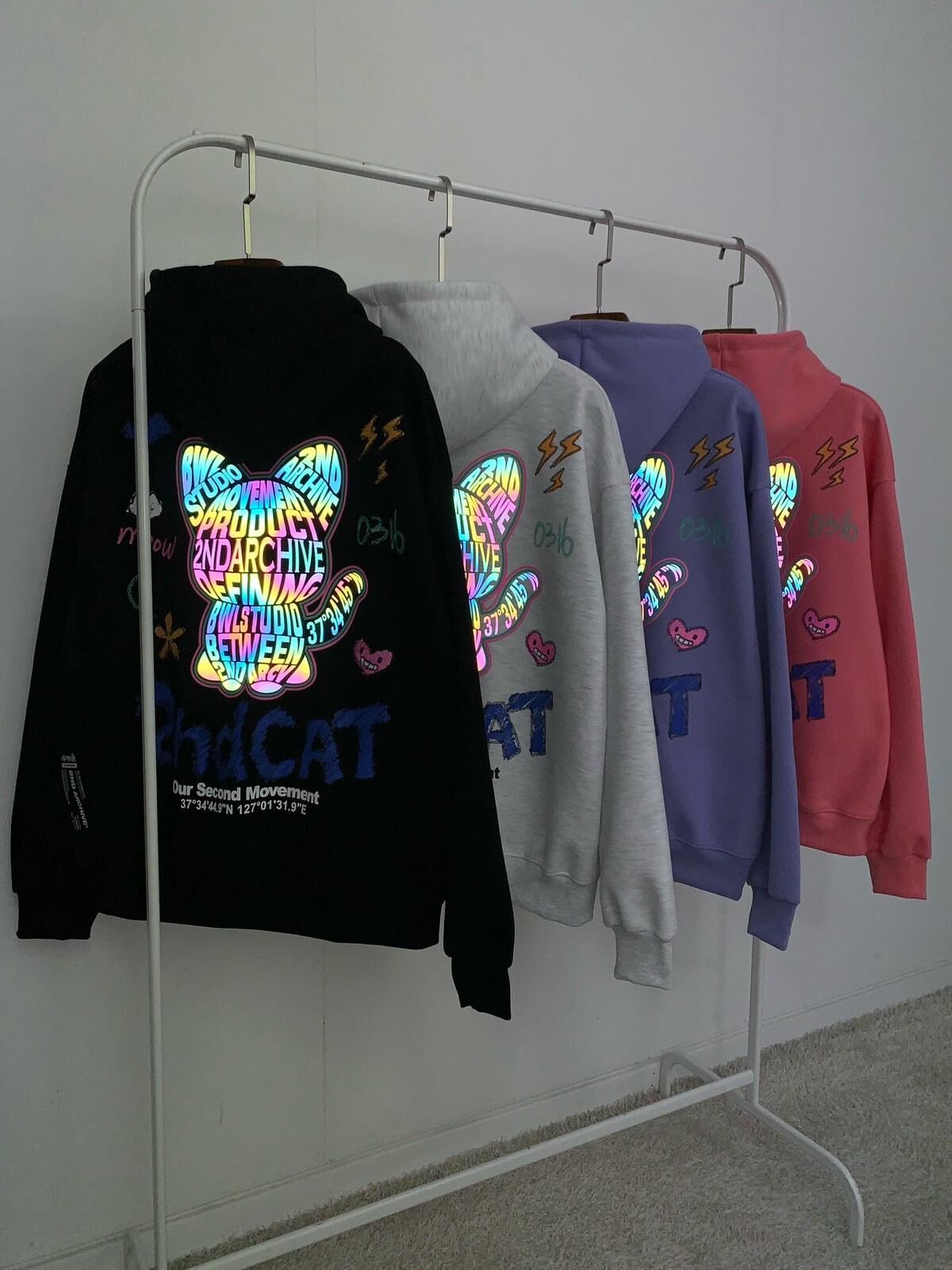 3M反光貓仔圖案英文字衛衣 2nd-287T