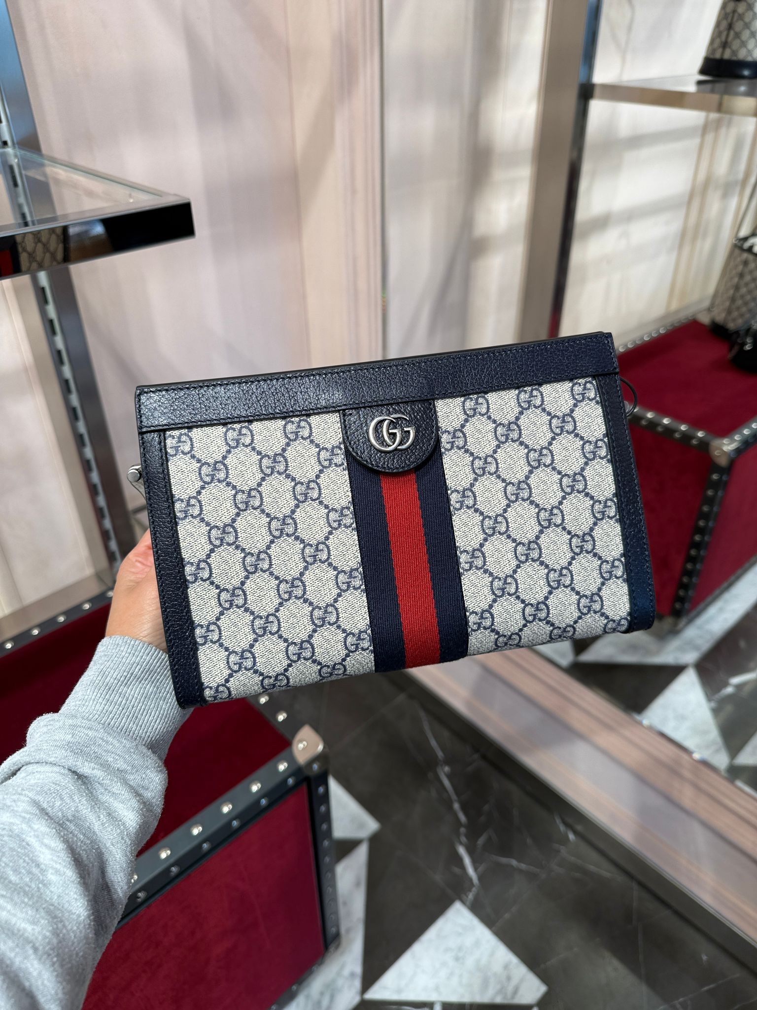 Gucci Bag Ophidia GG supreme shoulder bag Blue Beige 503877