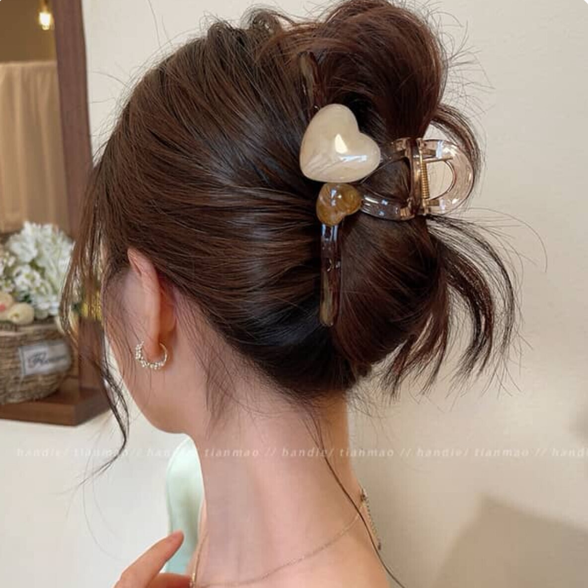 Z297暈染雙愛心鯊魚夾