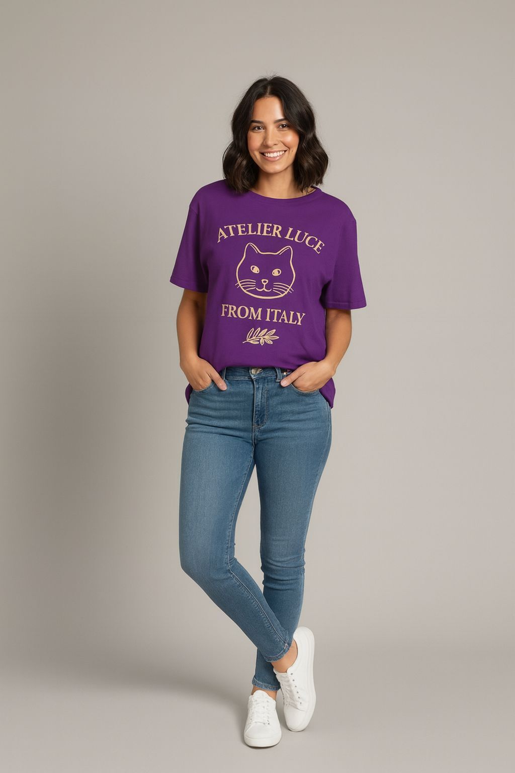 【直播】BL091123 涼感高質意大利設計 簡易貓咪圖案短袖上衣