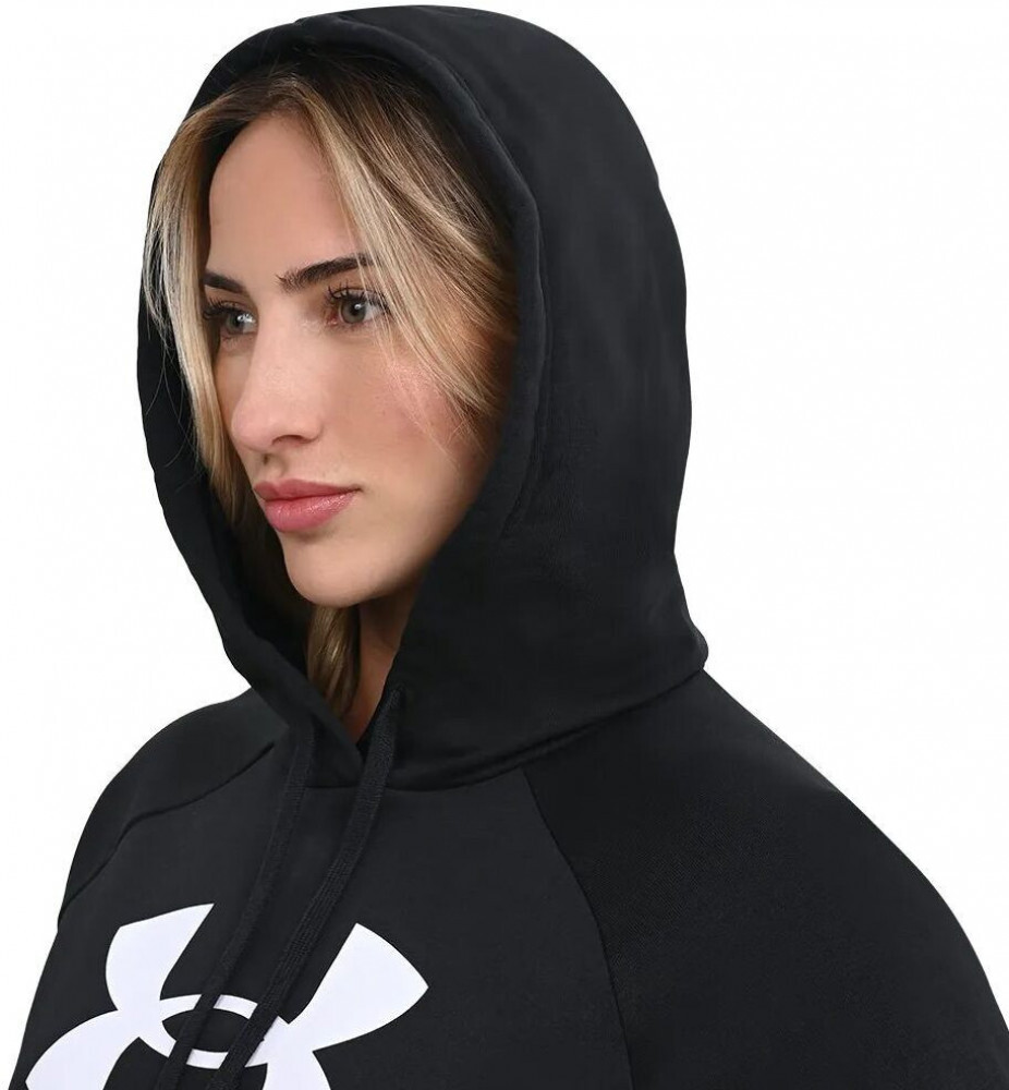 【出清特價】Under Armour Rival Fleece Lock Up Hoodie 女款連帽上衣 黑色 SM號 1373060-001
