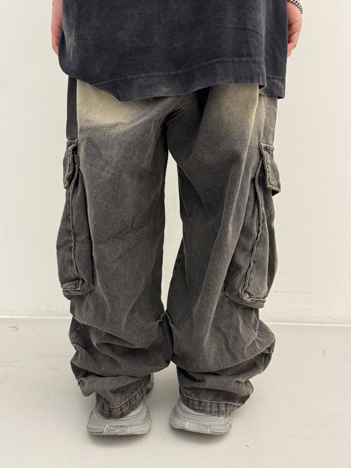 洗水工裝鬆身牛仔褲 GLAMOUR-120P