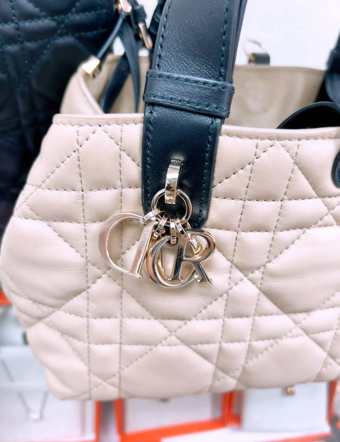 Dior toujours small tote (beige / black)