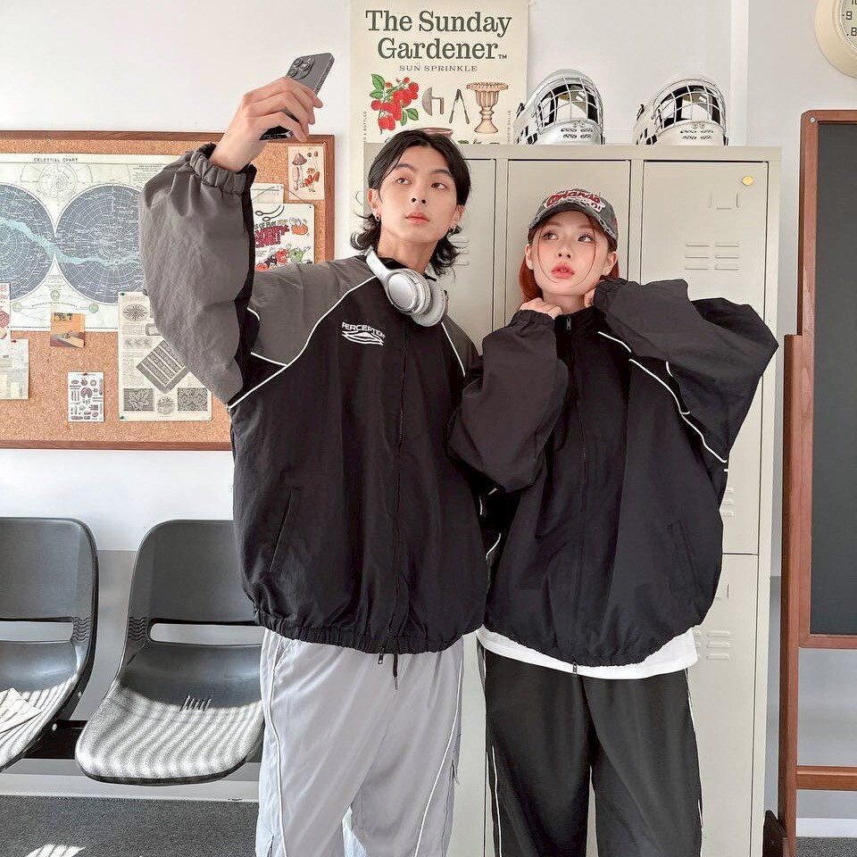 PERCEPTION 簡約拼接立領外套