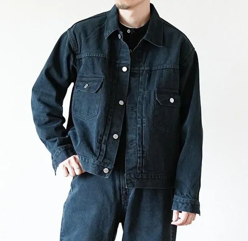 9/13 RELEASE: A.PRESSE 2025 A/W 2nd TYPE BLACK DENIM JACKET (25AAP-01-40) - PRE ORDER ITEM (預訂中)