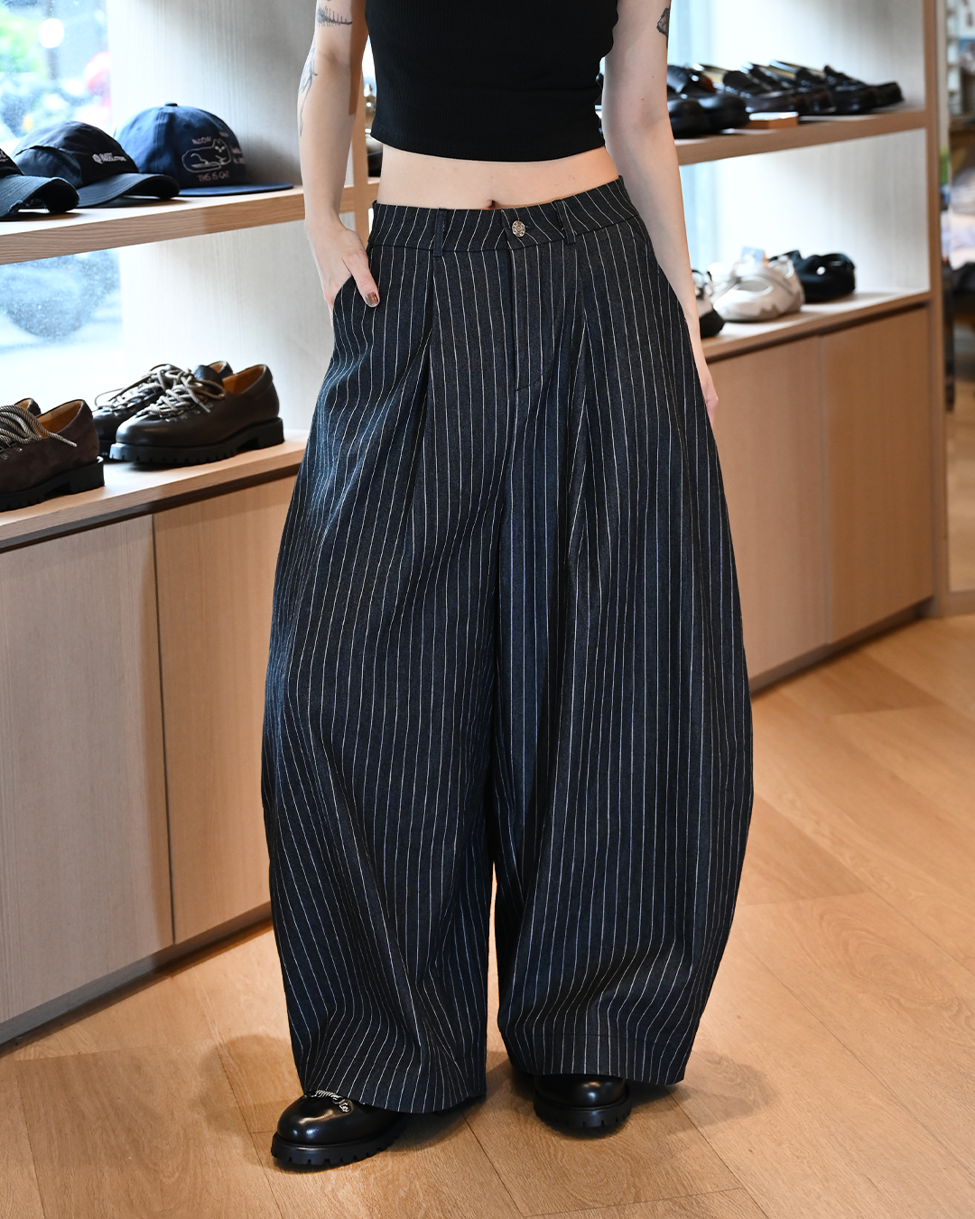 PUSH PUSH PP STRIPES PANTS BLACK
