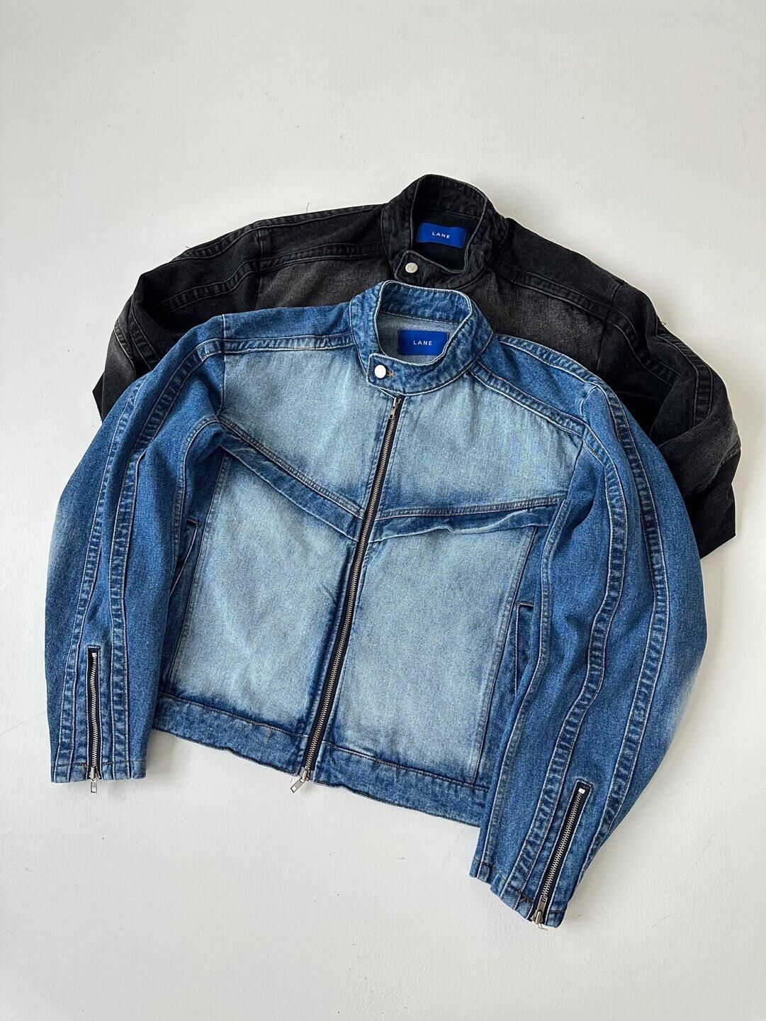 洗水拉鍊牛仔褸 LANE-065JK