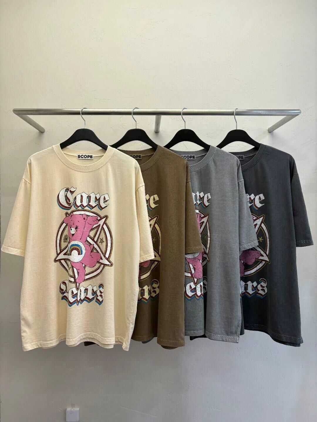 洗水熊仔圖案英文字短袖Tee SCOPE-113T