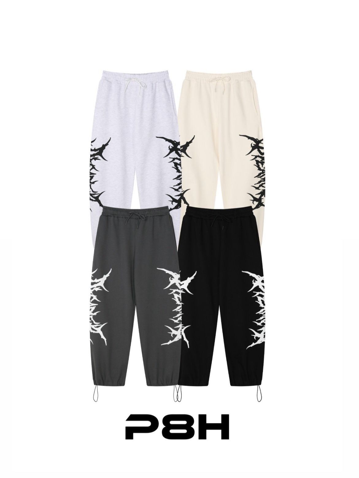 英文字可束腳運動褲 P8H-157P