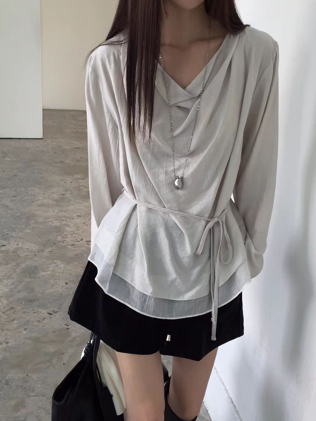 S04｜垂領萊賽爾極細BL（2colors)