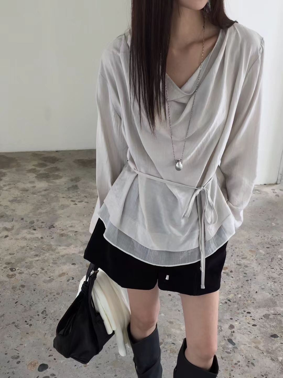 S04｜垂領萊賽爾極細BL（2colors)