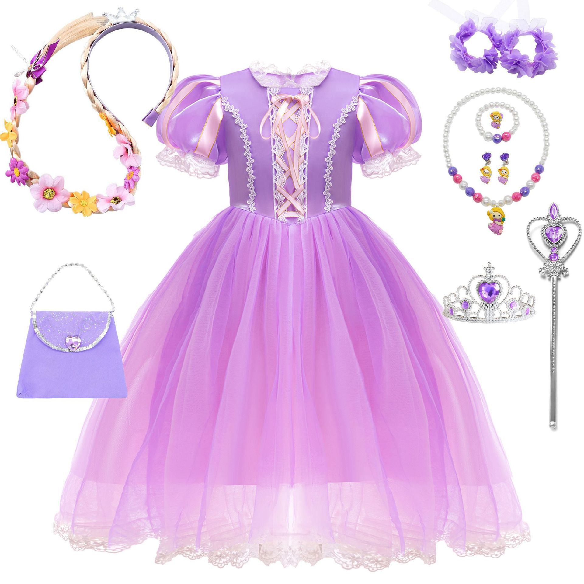 現貨 100cm 萬聖節 長髮公主禮服 綁帶蝴蝶結 100-150cm #SB27