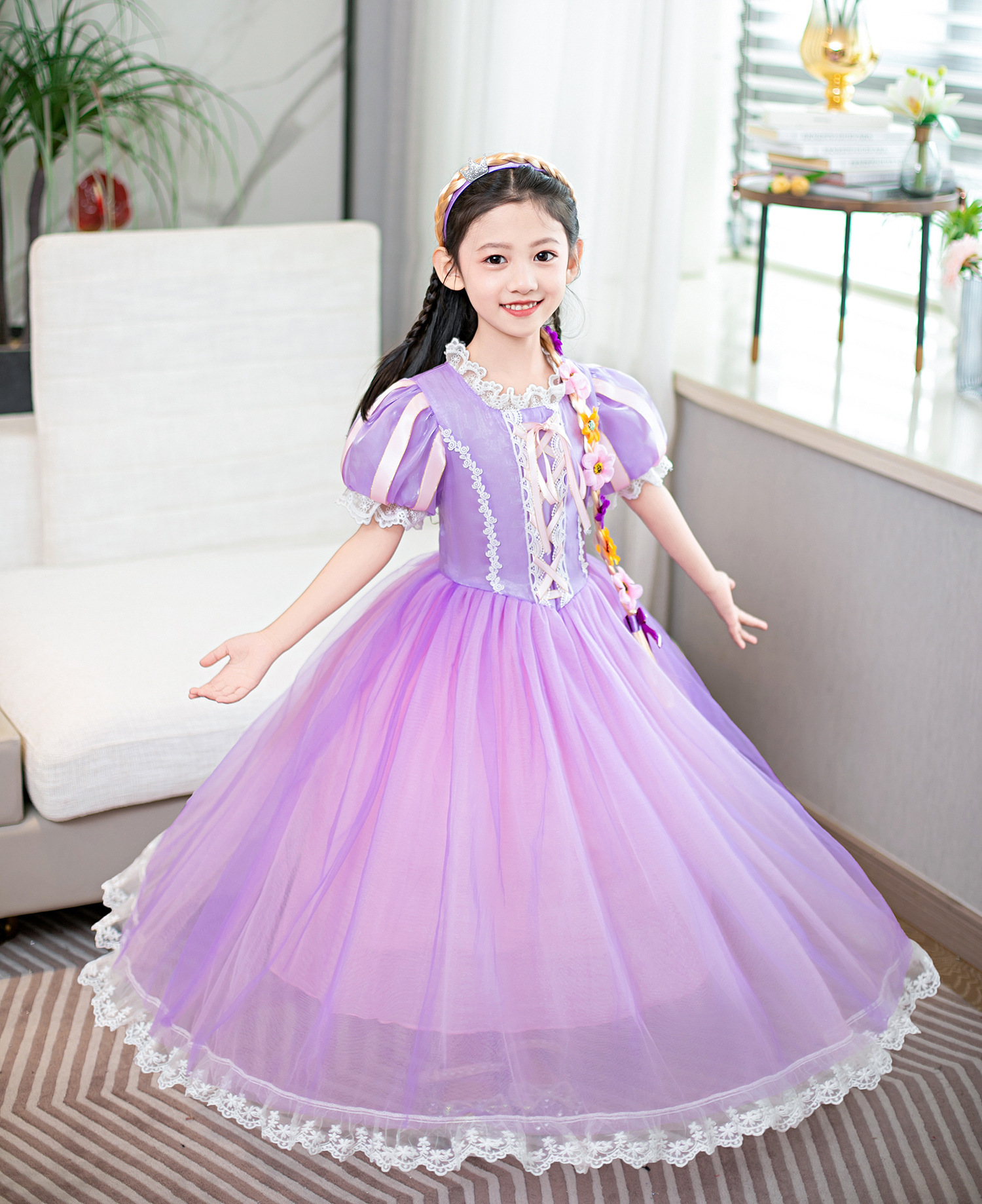 現貨 100cm 萬聖節 長髮公主禮服 綁帶蝴蝶結 100-150cm #SB27