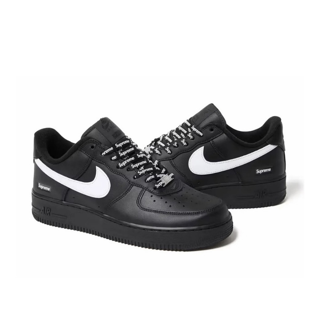 Supreme x Nike Air Force 1 Low 黑/白 經典 聯名 AF1 低筒休閒鞋