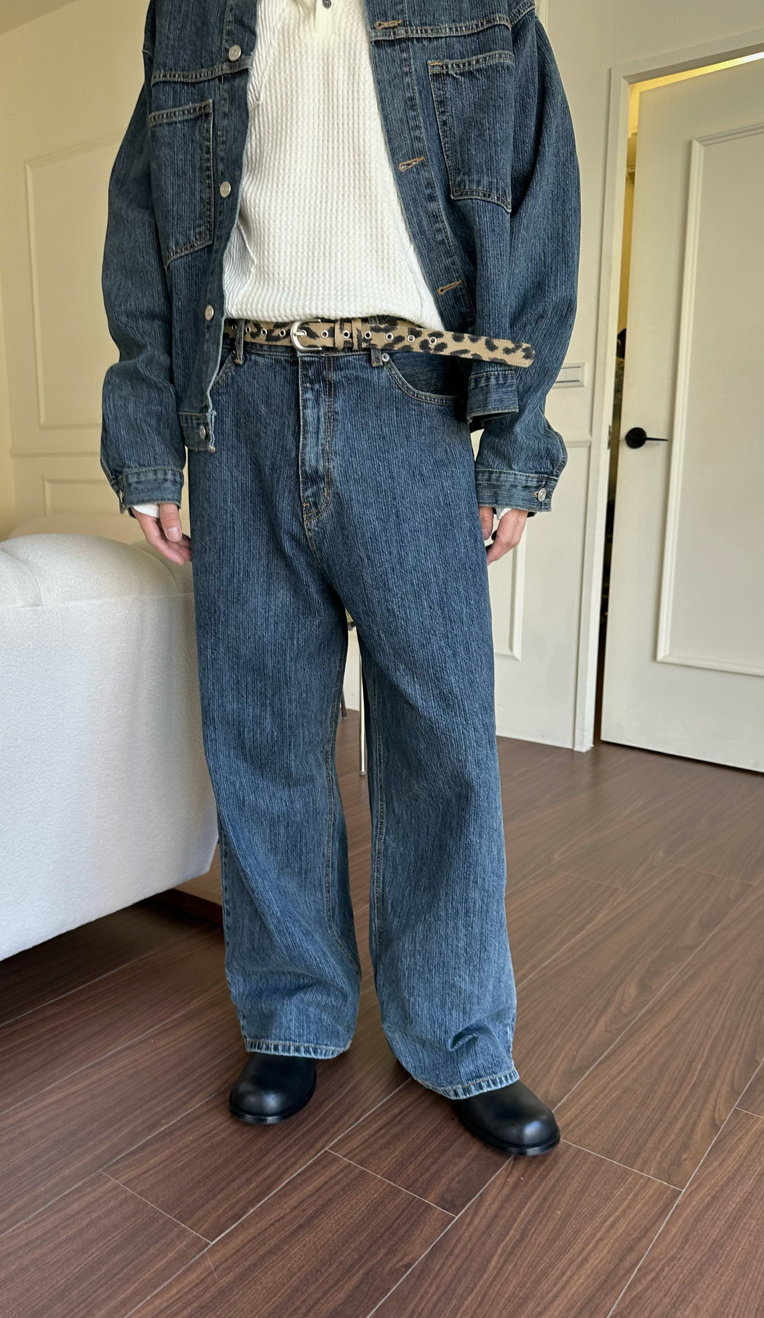 高端闊腿牛仔褲❤️