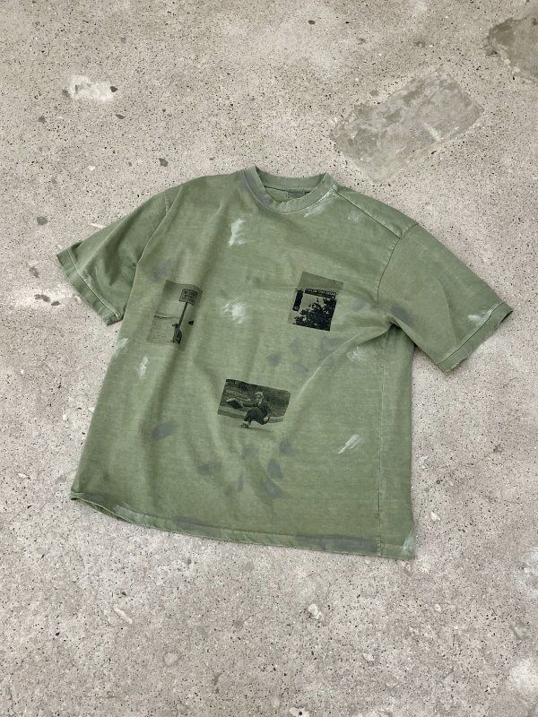 仿污圖案短袖Tee HIGH FIVE-157T