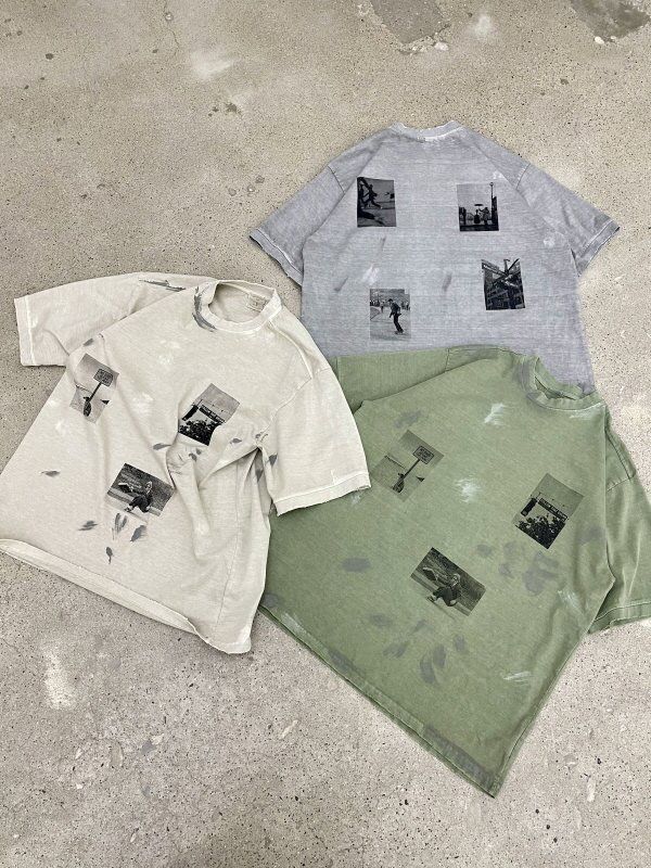 仿污圖案短袖Tee HIGH FIVE-157T