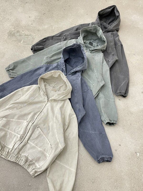 洗水連帽拉鍊外套 HIGH FIVE-158JK