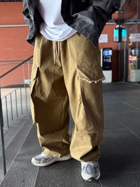 淨色工裝鬆身褲 HIGH FIVE-159P