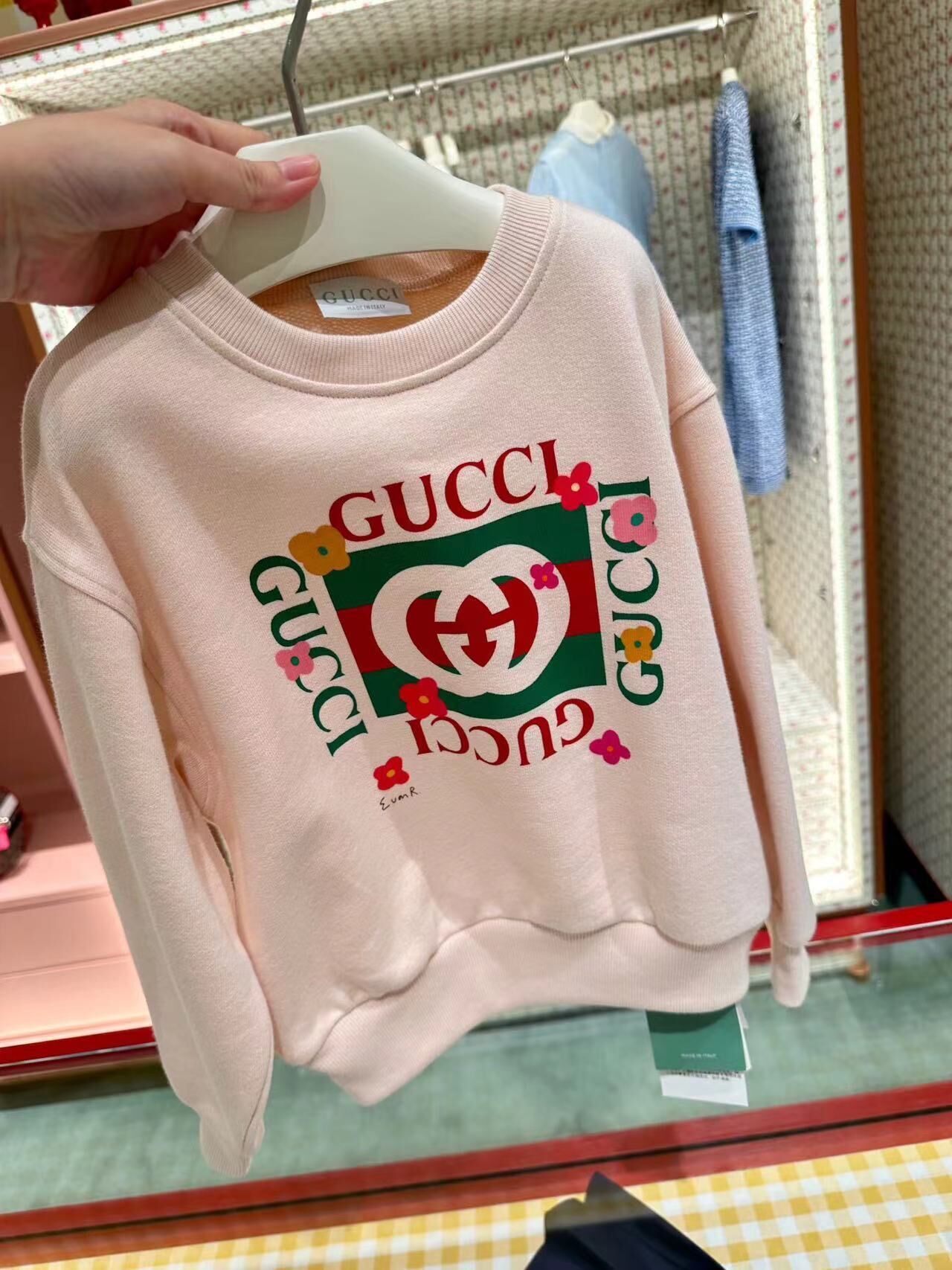 GG kids 淡粉色 圓領衞衣