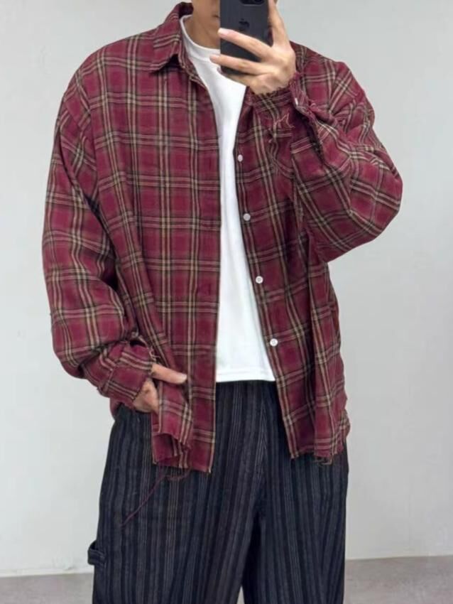 格仔長袖恤衫 TAC-0288S