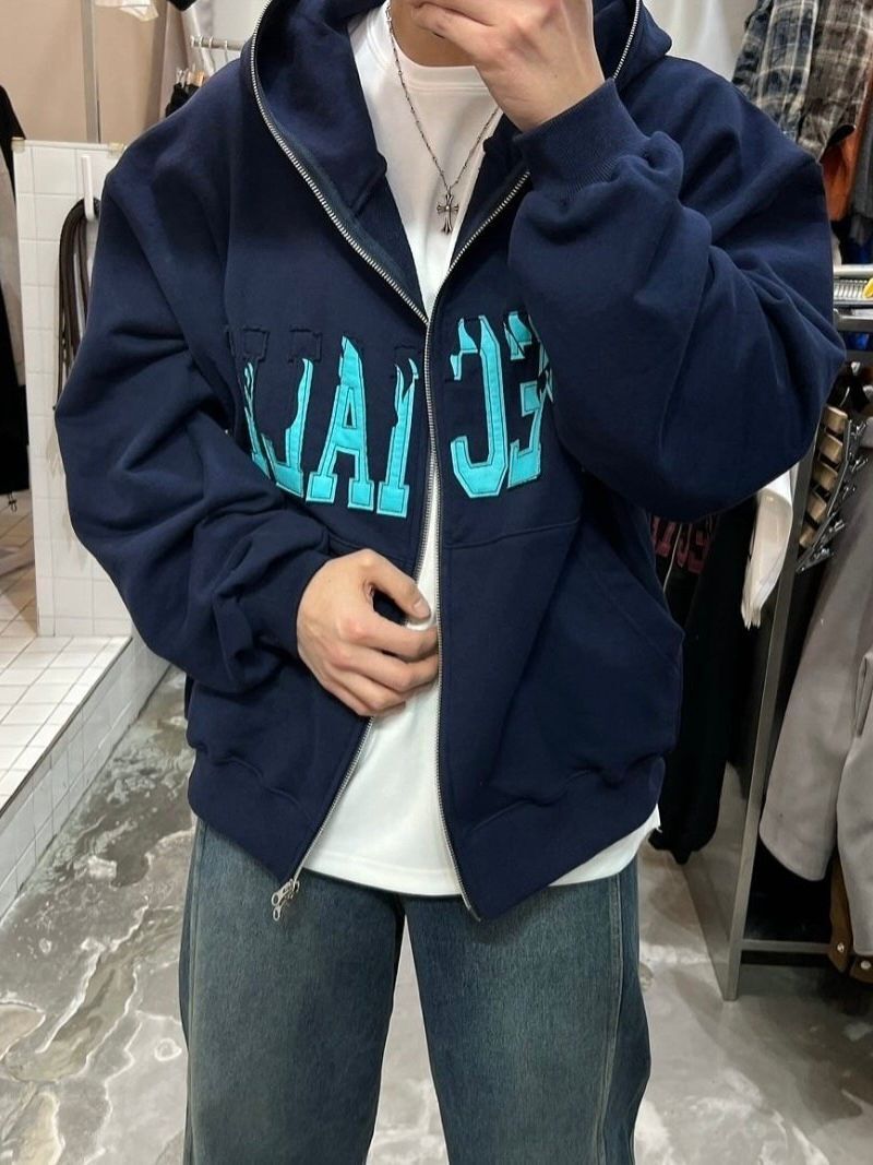 英文字連帽拉鍊外套 HD-027JK