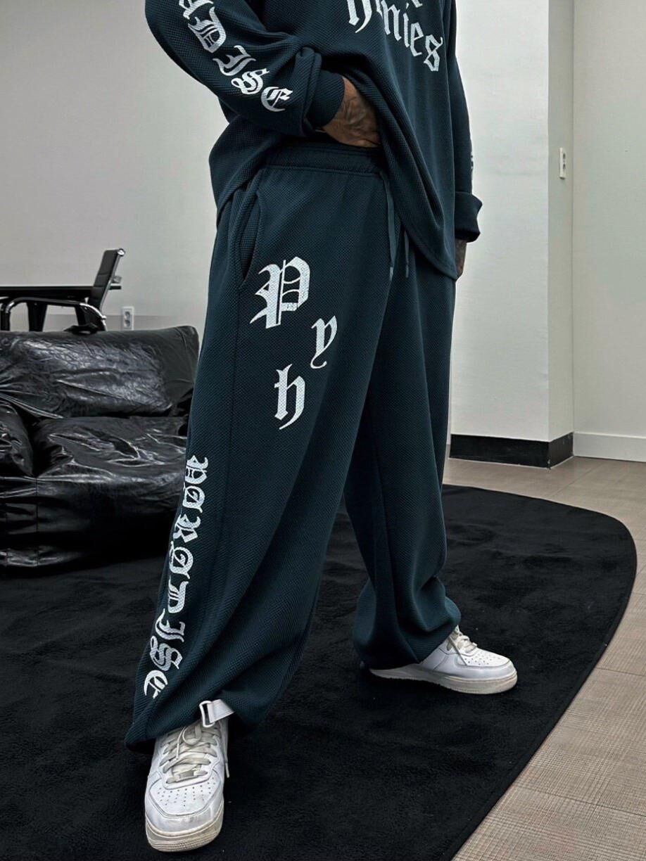 英文字可束腳運動褲 HD-016P