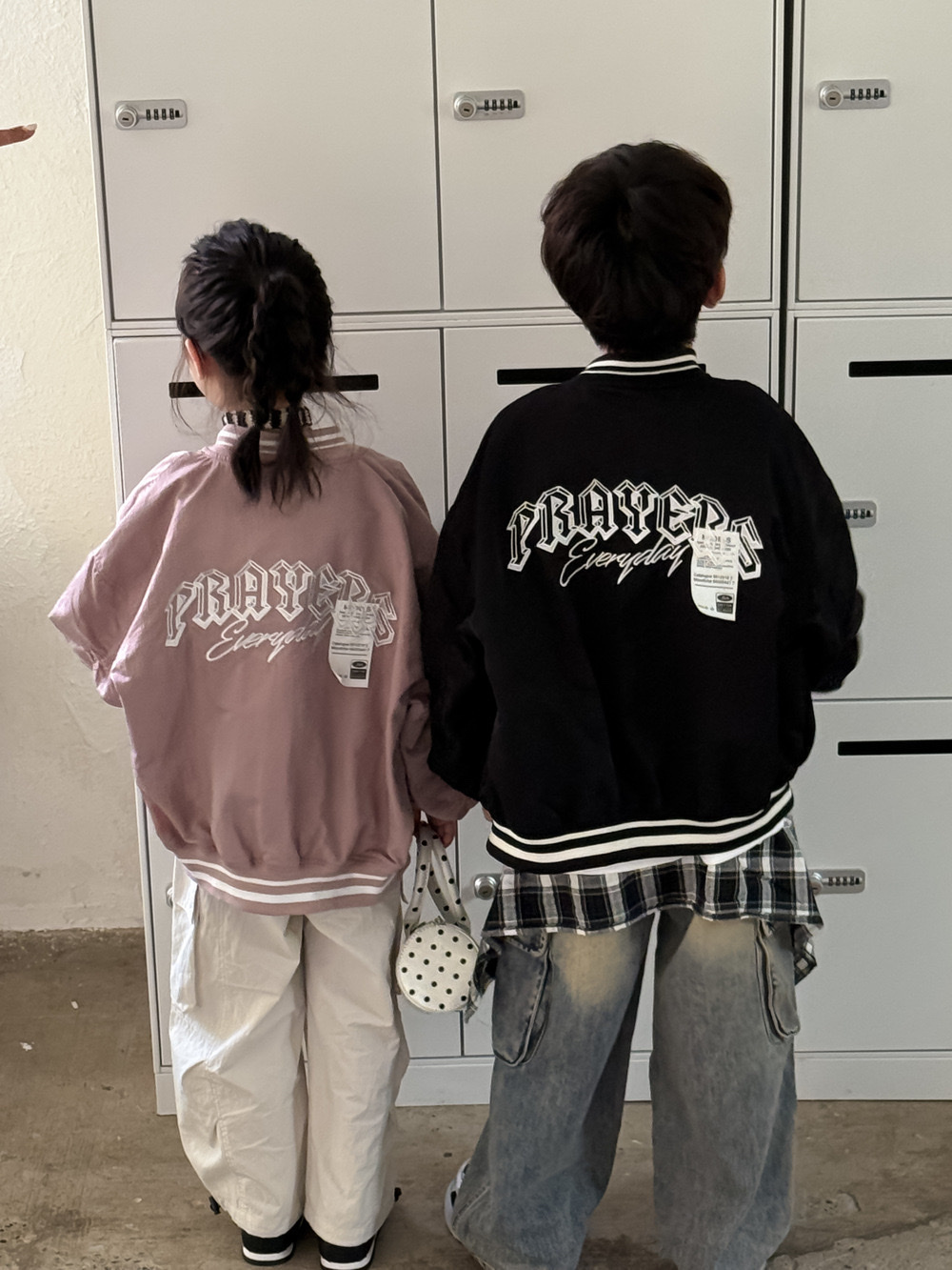 寬鬆簡約字母棒球外套