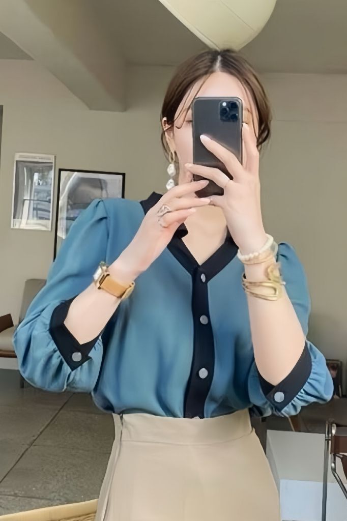 TOP#7732🤍木調彩小香框上衣