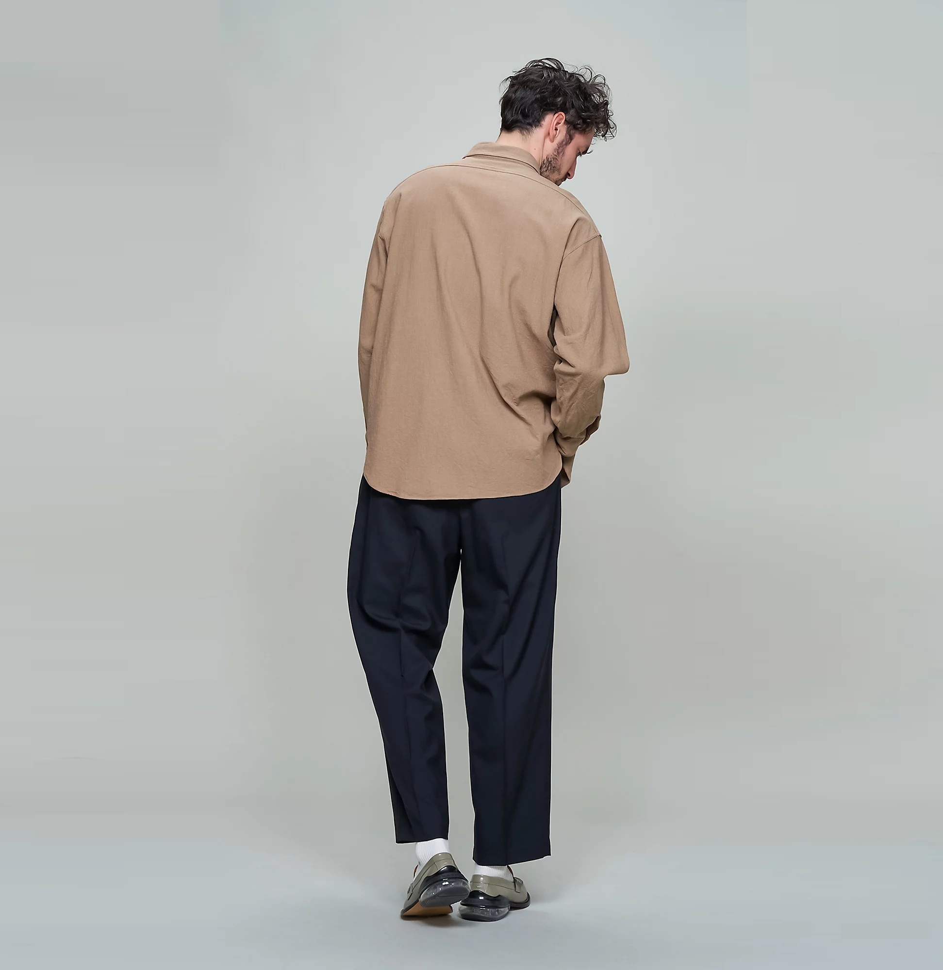 9/14 RE-STOCK: A.PRESSE SAFARI FLAP POCKETS COTTON WORK SHIRT L/S - BROWN PRE ORDER ITEM (預訂中)