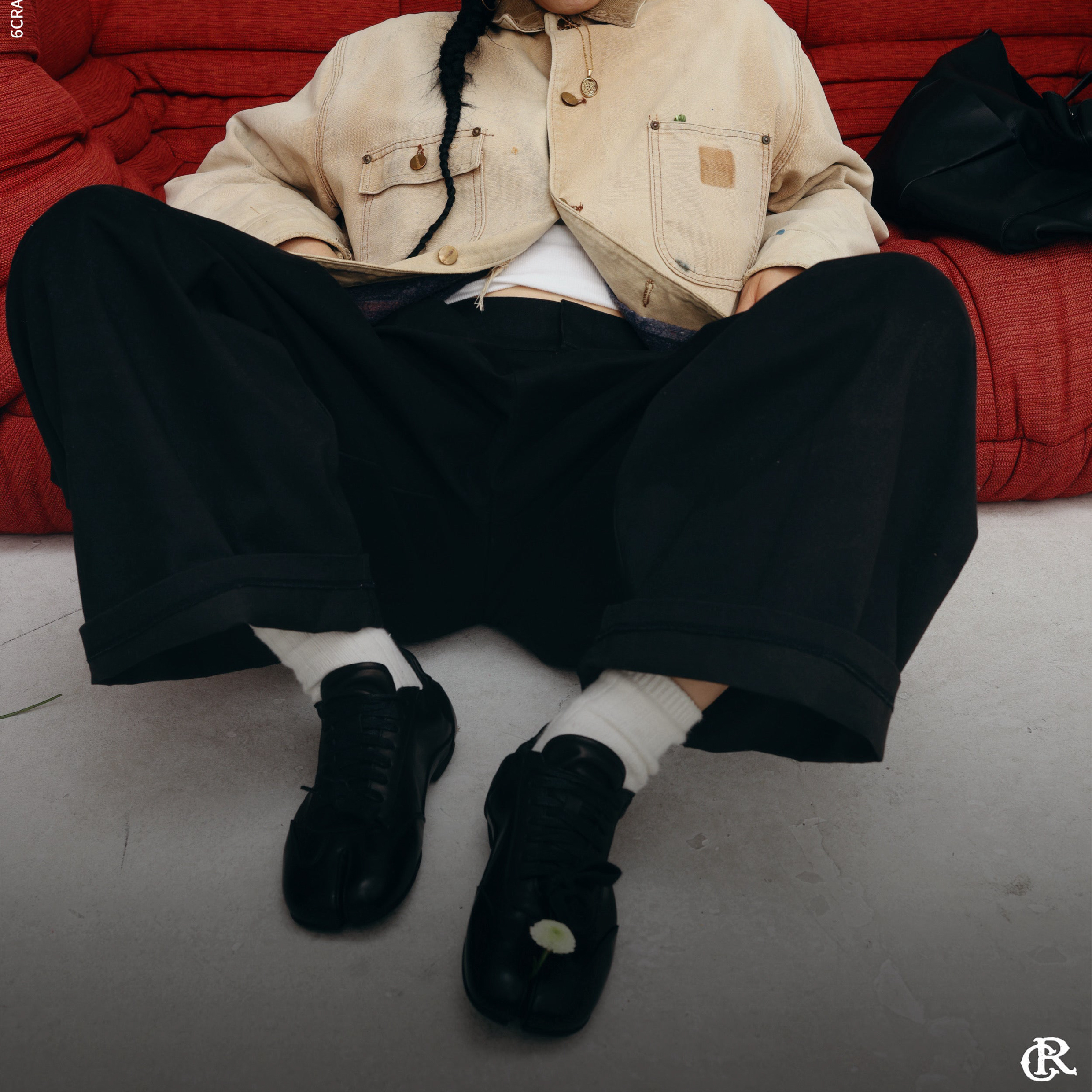 6cRAyon Retro Wide-Leg Pants 復古打褶 闊腿寬褲