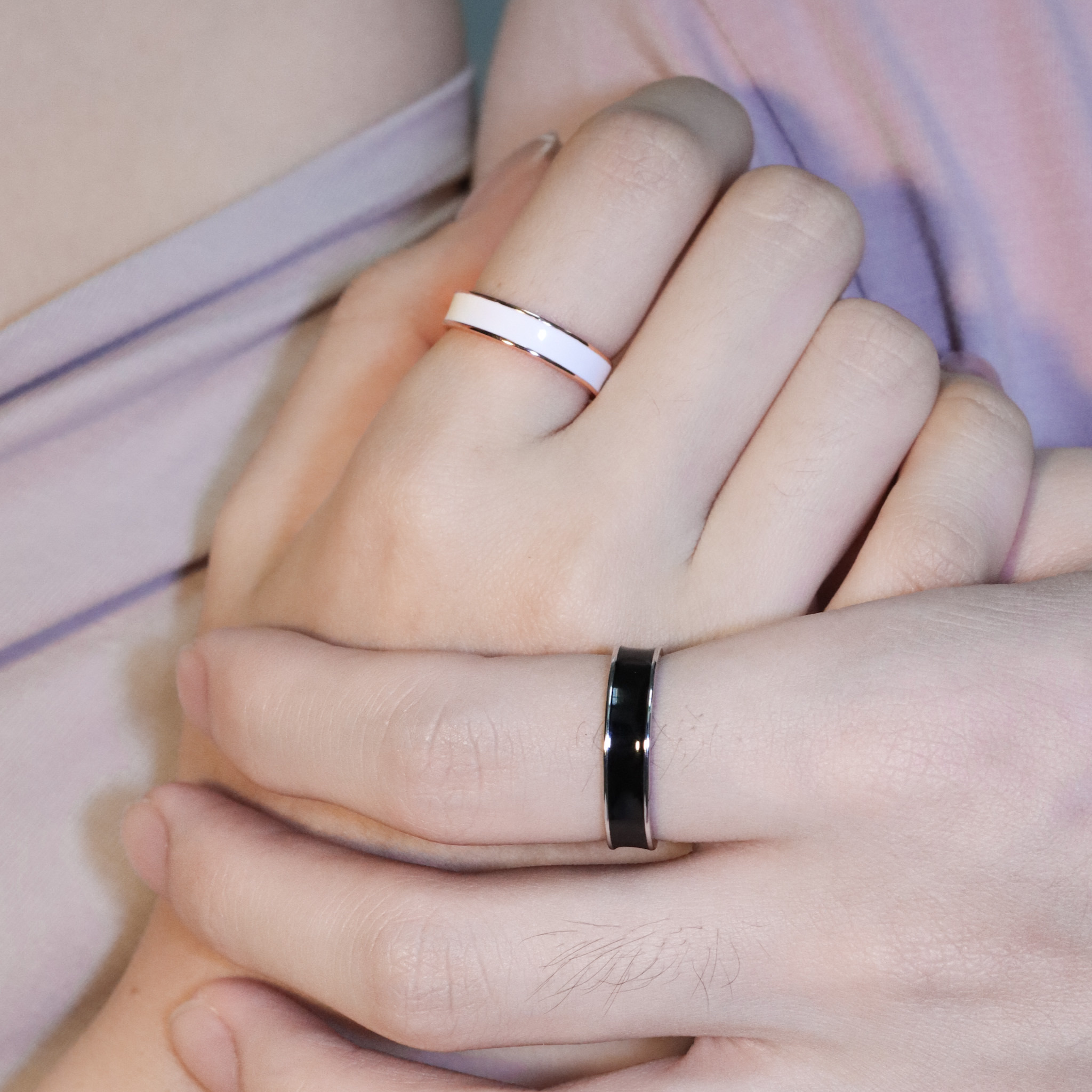 | 925純銀・ 厚鍍白金・ 厚鍍玫瑰金 | 互補的我們情侶戒指  | RI0911 |