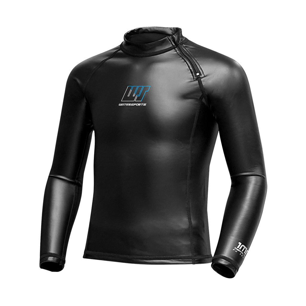 1mm 兒童 PU 塗層抓毛游泳保暖上衣 - 黑