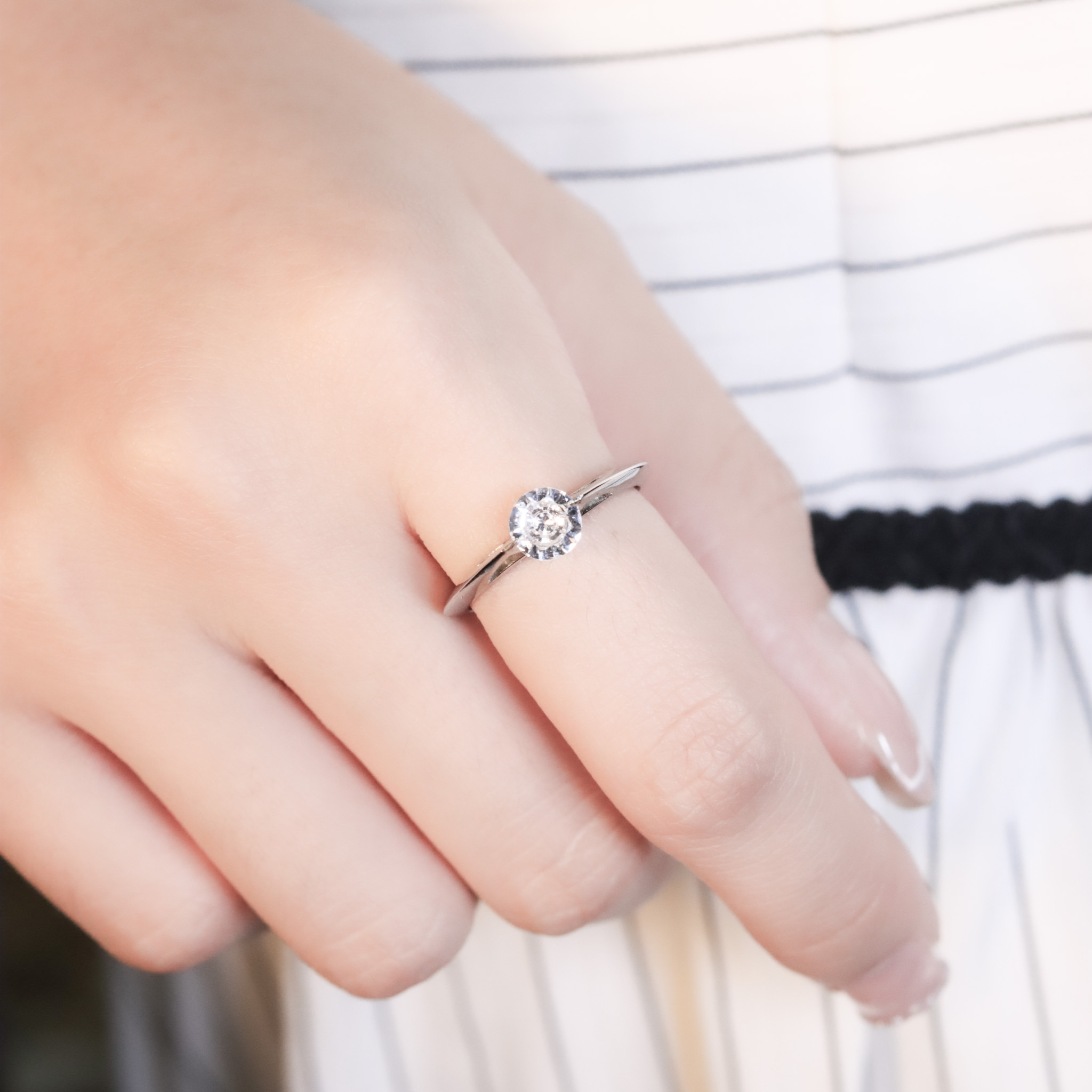 | 925純銀・厚鍍白金 | 小飛船戒指  | RI0947 |