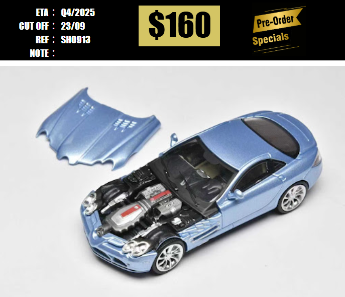 PO-$160 * STANCE HUNTERS * 1:64 MERCEDES BENZ SLR MCLAREN ICE BLUE [OD13/09]