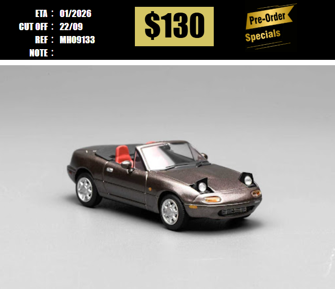 PO-$130 * MOTORHELIX * 1:64 MAZDA MX-5 NA ROADSTER METALLIC GREY [OD13/09]