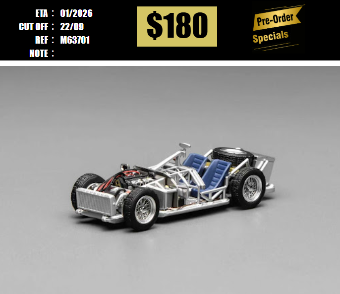 PO-$180 * MOTORHELIX * 1:64 SPACEFRAME W/ENGINE SILVER [OD13/09]