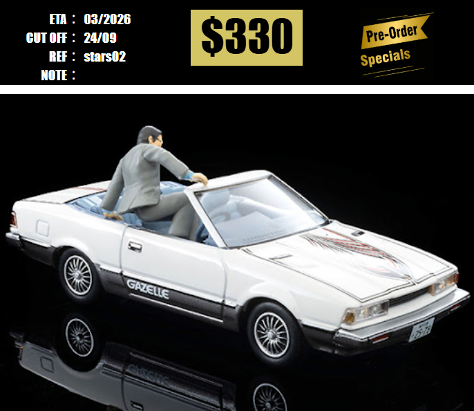 PO-$330 * TOMYTEC * 1:64 LV-N MOVIE STARS 02 SEIBU KEISATSU GAZELLE with KOGURE [OD13/09]