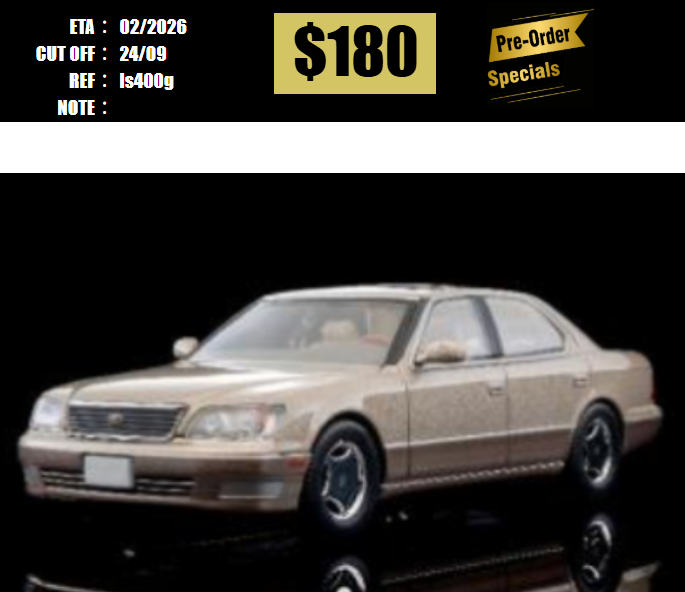 PO-$180 * TOMYTEC * 1:64 LV-N 1998 LEXUS LS400 (GOLD/ BEIGE) [OD13/09]
