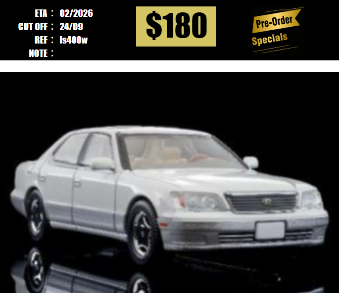 PO-$180 * TOMYTEC * 1:64 LV-N 1998 LEXUS LS400 (WHITE/ SILVER) [OD13/09]