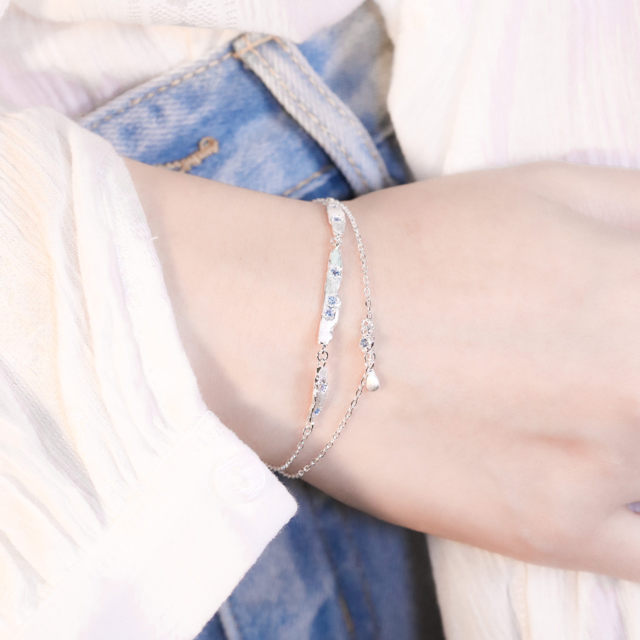 | 925銀丨漫藍星沁雙層手鏈  | BR1394 |