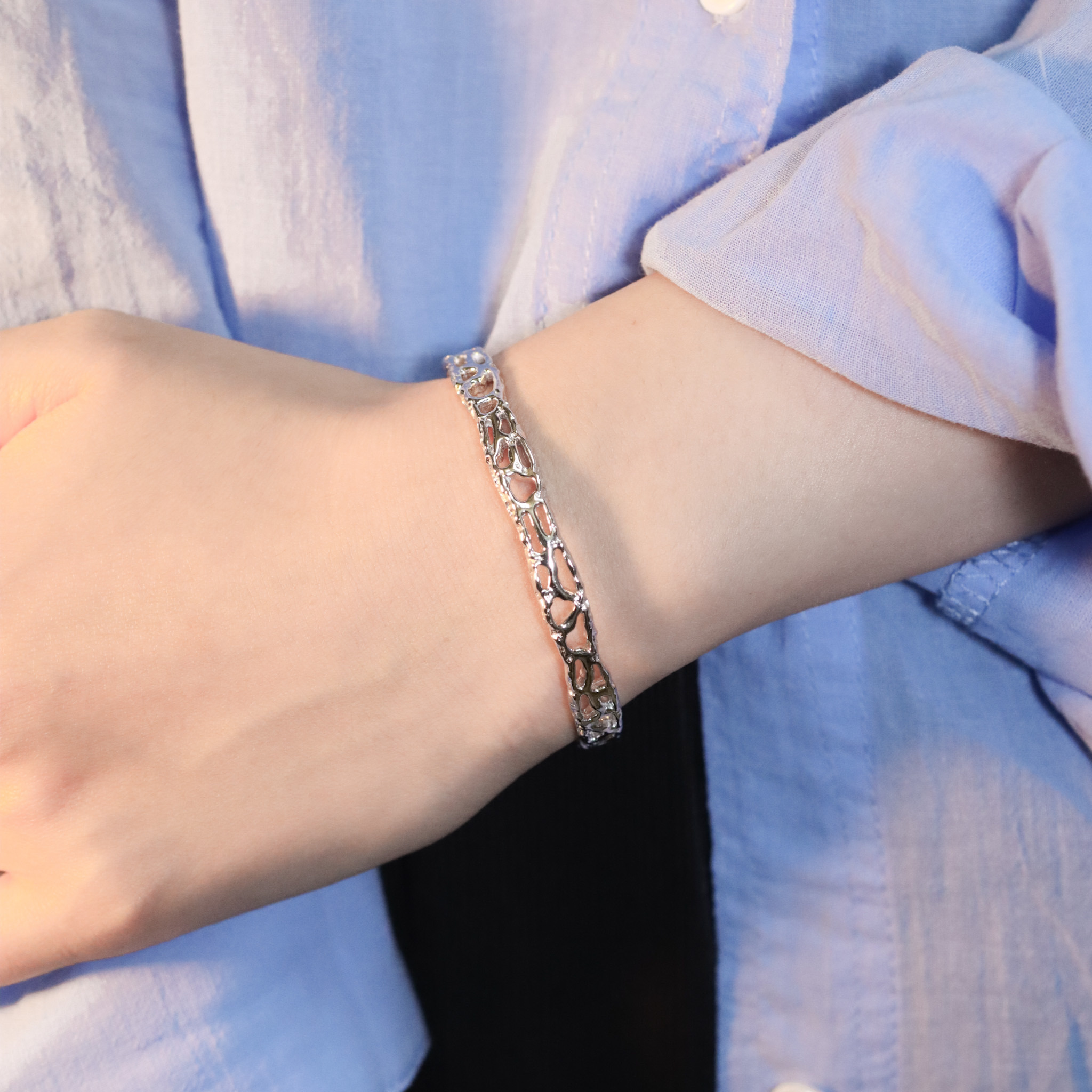 | 925純銀・白金 | 溫暖熔岩手鐲 | BR1391 |