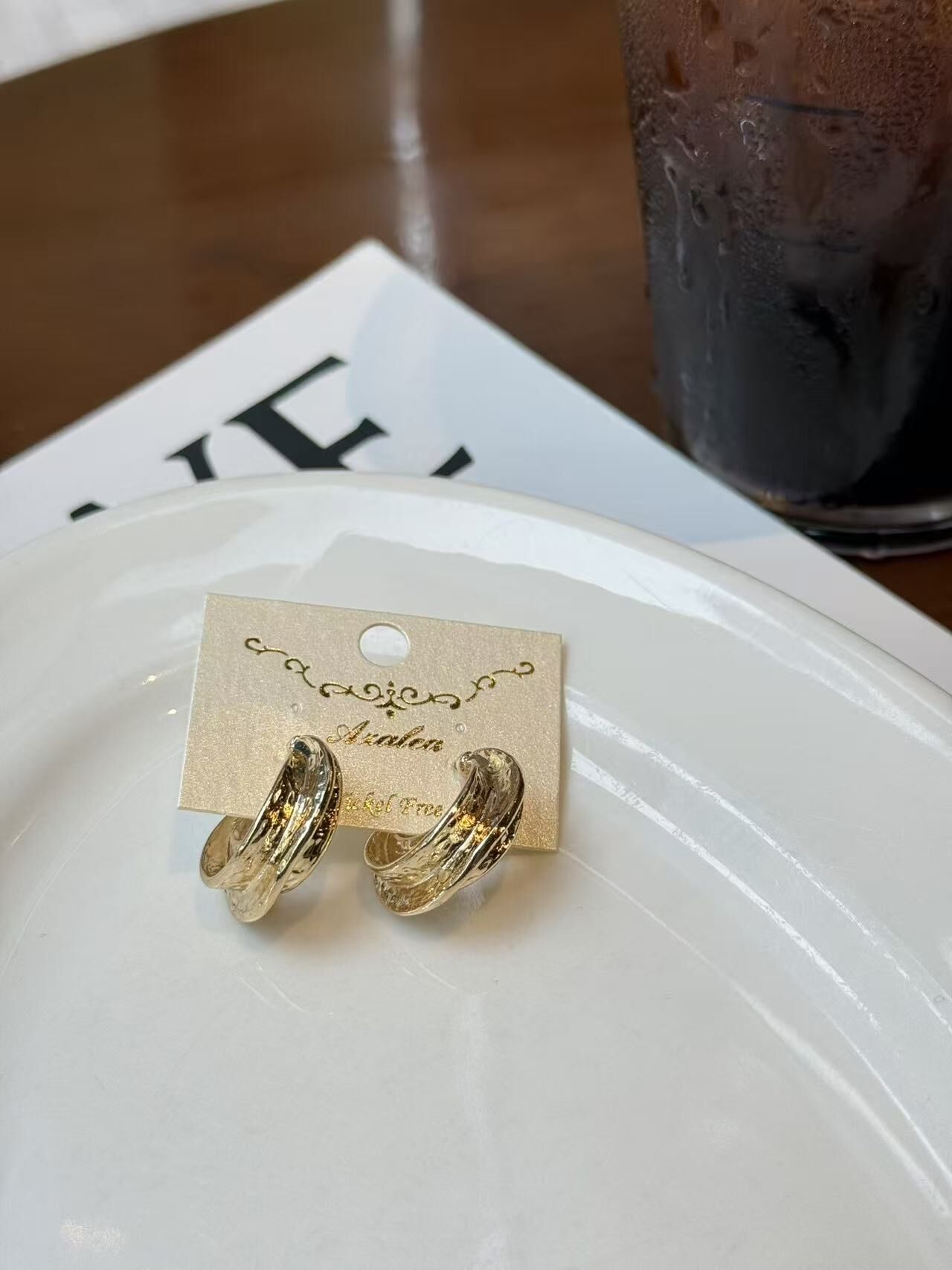 韓國飾物連線 金銀粗耳環