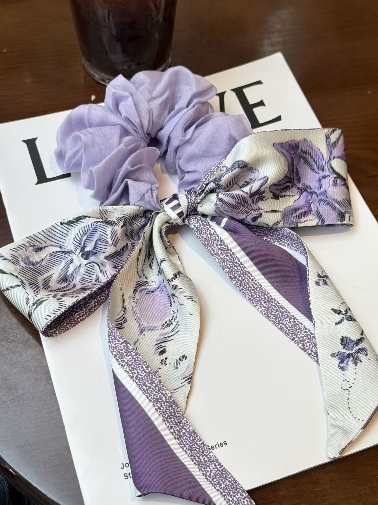 韓國飾物連線 紫色絲帶蝴蝶結橡筋