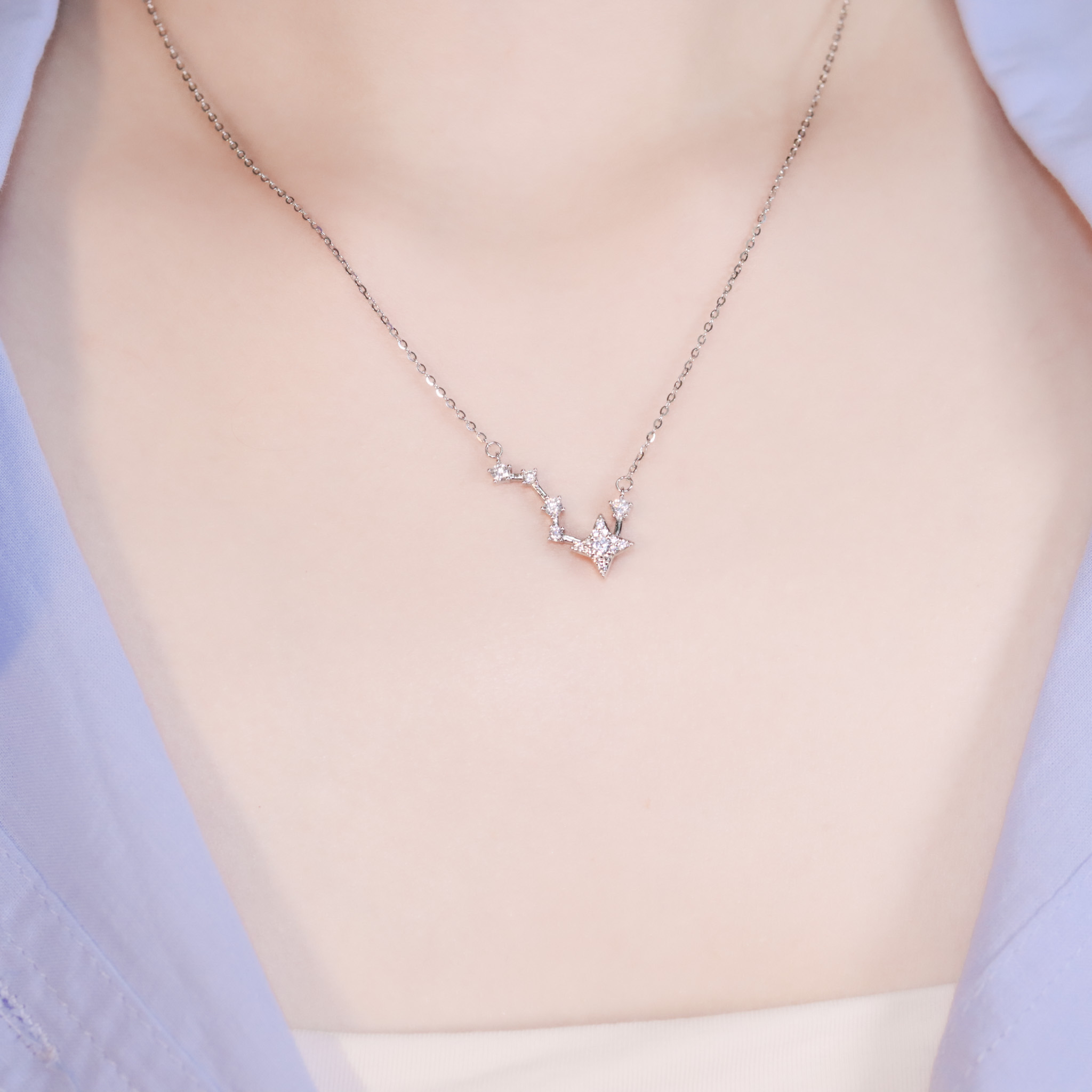 | 925純銀・白金 | 幸福小星軌項鍊 (可旋轉) | NE1469 |