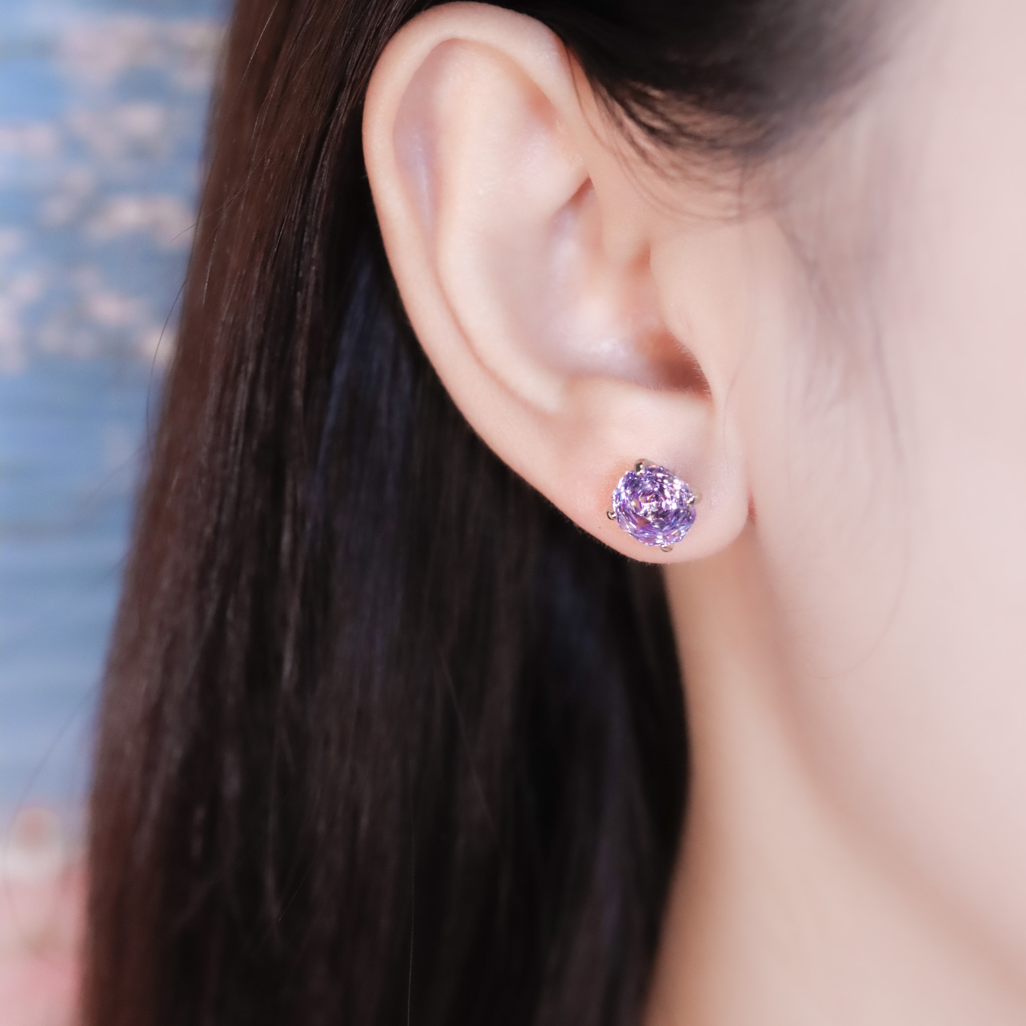 | 925純銀 | 漫紫小玫瑰耳環 | EA1044 |